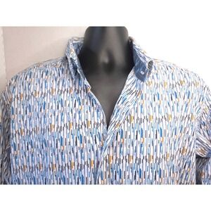 Paulo Solari XL Performance Stretch‎ Modern Fit Abstract Print Button Down Cuff